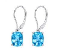 LOKILOKI Echte 925 Sterling Silber Himmelblau Topas Ohrringe Elegante Edelstein Hochzeit Verlobungsschmuck Für Frauen Geschenke