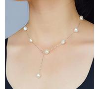 LOKILOKI Echte Reine 925 Sterling Silber Kette Anhänger Halskette Für Frauen 8-9mm Weiß Grau Natürliche Süßwasser Barock Perle Schmuck