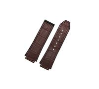 LOKLNEYK Armband Passend For Kompatibel Mit Hublot Big Bang, Echtes Leder, 25 X 19 Mm, Wasserdicht, Herrenuhrenarmband, Kette, Uhrenzubehör, Armband(Brown no buckle)
