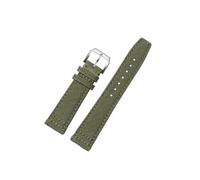 LOKLNEYK Canvas-Uhrenarmband for Mido Navigator Polo M026.830.18.091.00, wasserdicht, schweißfest, weiches, bequemes Lederarmband, 21 mm, Herren(Army Green-steel)