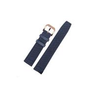 LOKLNEYK Canvas-Uhrenarmband for Mido Navigator Polo M026.830.18.091.00, wasserdicht, schweißfest, weiches, bequemes Lederarmband, 21 mm, Herren(Blue-rose gold)