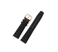 LOKLNEYK Canvas-Uhrenarmband for Mido Navigator Polo M026.830.18.091.00, wasserdicht, schweißfest, weiches, bequemes Lederarmband, 21 mm, Herren(Black-rose gold)