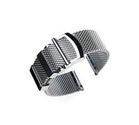 LOKLNEYK Mesh Milanese Uhrenarmband passend for Omega Seamaster 007 Armband Edelstahlarmband passend for IWC Pilot Faltschließe 20mm 22mm(22mm)