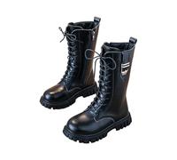 LOKLNEYK Reitstiefel Kinder Mädchen Gummistiefel Gefüttert Kinder Frauen Übergangsschuhe Schuhe Winterboots Schneeboots Winterschuhe Winter Snowboots Übergröße Schneestiefel Kinderschuhe 4#schwarz 33