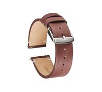 LOKLNEYK Ultradünnes, weiches Echtleder-Uhrenarmband, Retro-Vintage-Schnellverschluss-Lederarmband, 18 mm, 20 mm, 22 mm(Red Brown,20mm)