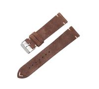 LOKLNEYK Vintage handgefertigtes weiches Uhrenarmband, Schnellverschluss-Armband, Retro-Wildleder-Nahtband, echtes Lederarmband, 18 mm, 20 mm, 22 mm(Dark brown,22mm)