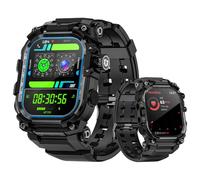 LOKMAT 2,06''AMOLED 4G Smartwatch mit großem Bildschirm, 3 GB + 32 GB, robuste Militär-Sport-Android-Smartwatch für Herren mit drehbarer Kamera, WiFi, GPS, NFC, für Männer und Frauen (Schwarz)