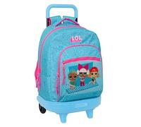 LOL Surprise Divas Großer Rucksack mit Rädern, kompakt, abnehmbar, ideal für Kinder verschiedener Altersgruppen, bequem und vielseitig, Qualität und Widerstandsfähigkeit, 33 x 22 x 45 cm, Blau, blau,