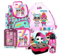 LOL Surprise L.O.L 7 Teile Set SCHULRANZEN Ranzen SCHULRUCKSACK Tasche RUCKSACK mit Sticker-von-Kids4shop