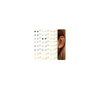 LOLIAS 24 Paar Medizinische Ohrstecker Chirurgenstahl Flacher Verschluss | Edelstahl Ohrringe Stecker Damen Mädchen Kinder Helix Tragus Piercing Ohr Flatback Ohrstecker Gesundheitsstecker Ohrringe Set
