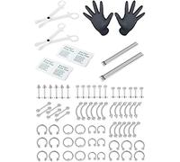 LOLIAS 84PCS Professional Piercing Kit Stainless Steel 14G 16G Belly Tongue Tragus Nipple Lip Nose Ring Body Jewelry