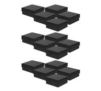 LOLIPPYY 15 Stück Schmuckkästchen aus Strukturiertem Papier mit Schwammfüllung Quadratische Geschenkbox mit Deckel für Ringe Ohrringe und Halsketten Schmuckaufbewahrung für Besondere