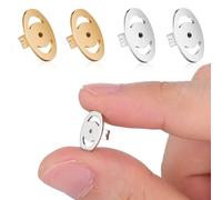 LOLIPPYY 2 Paar Ohrringverschlüsse aus Metall Sichere Schwere Ohrringstopper mit Silikon Gold und Platinfarben Ohrringheber für Stecker Creolen und Hänger