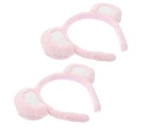 LOLIPPYY 2 Stück Flauschige Bärenohr Haarreifen aus Stoff Bequemes und Kreatives Stirnband für Mädchen Haaraccessoire für Kostüm und Tägliche Haarpflege
