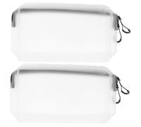 LOLIPPYY 2 Stück Große Kosmetiktasche TPU Material Halbdurchsichtig Wasserabweisend mit Doppelreißverschluss Leichte Make Up Aufbewahrungstasche für Reisen und Alltag Tragbare Kulturtasche