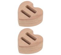 LOLIPPYY 2 Stück Herzförmige Ringständer aus Braunem Holz für Schmuck und Ringe Nicht Verformbar zur Präsentation und Aufbewahrung zu Hause oder Schmuckgeschäft