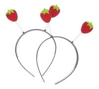 LOLIPPYY 2 Stück pack Erdbeer Haarbänder für Mädchen Früchte Stirnband aus Langlebigem Material Rotes Kopfschmuck für Karneval Tanz und Festtags Party
