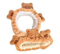 LOLIPPYY 2 Stück Plüsch Bären Haarband Weiches Spa Stirnband mit Verstellbarer Elastizität für Gesichtsreinigung Make up und Masken Niedliches Haarschmuck accessoire für Damen und Mädchen