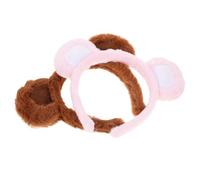 LOLIPPYY 2 Stück Teiliges Plüsch Bärenohren Haarband für Damen und Mädchen Weiches Stirnband mit Cartoon Design Bequemes Elastisches Kopfband für Partys Cosplay und Alltag in Kaffee und