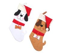 LOLIPPYY 2 Stück Weihnachtsstrümpfe aus Langlebigem Material mit Anhänger Cartoon Weihnachtssocken Dekoration für Party und Zuhause