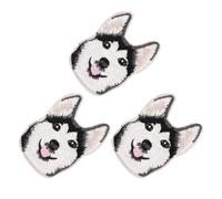 LOLIPPYY 3 Stück Hundebekleidungs Stickerei Patches mit Schlittenhund Motiv zum Aufbügeln und Nähen Selbstgemacht Bekleidungszubehör zur Reparatur und Dekoration von Kinderkleidung