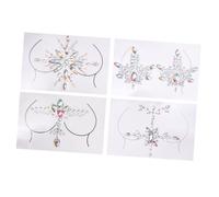 LOLIPPYY 4sätze Selbstgemacht Brustaufkleber Strass Körperschmuck Für Feiertage Und Festival Mit Geschenkoption