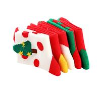 LOLIPPYY 5 Paare Weihnachtssocken XL Jahre mit Festlichem Weihnachtsmuster Warm und Strapazierfähig Mittellang für Xmas Party und Verarbeitet und Langlebig