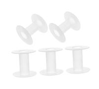 LOLIPPYY 5 Stück Teiliges Transparente Kunststoff spulen mit Einstellbarer Spannung Kleine Leere Fadenspulen für Nähmaschine Garn Schnur und Kabel Vielseitig Einsetzbar als Organizer für