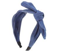LOLIPPYY Elegantes Breites Jeans Haarband Mit Schleife Für Damen Weiches Polyester Komfortabler Haarreif Für Alltag Party Und Hochzeit