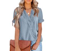 LOLONG Womens Tops Short/Long Sleeve V Neck Chiffon Blouses Dressy Casual Pom Poms Shirts