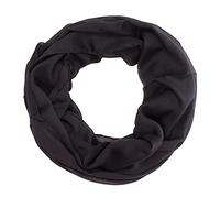 Lolus Damen Loop Rundschal Hals-Tuch in verschiedenen Farben und Blumen Muster Accessoires Schal (U1 schwarz)