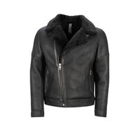 Lolus Herren Premium Lammfelljacke Lederjacke mit weichem und hellem Lammfell - Edgar Lammfell (DE/NL/SE/PL, Numerisch, 52, Regular, Regular, Schwarz)