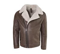 Lolus Herren Premium Lammfelljacke mit weichem und hellem Lammfell - Edgar Lammfell (52, dunkelbraun)