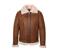 Lolus Herren Premium Lammfelljacke mit weichem und hellem Lammfell - Vonrock (54, cognac)
