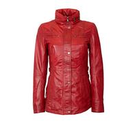 Lolus Lange Damen Lederjacke aus weichem Nappa Leder Angel (Rot, numeric_50)