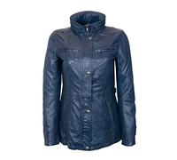 Lolus Lange Damen Lederjacke aus weichem Nappa Leder Angel (Royalblau, 42)