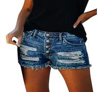 Lomelomme Kurze Jeanshose Damen Short Paperbag Boyfriend Jeans Kurz Jorts Bermuda Capri Shorts Hose High Waist Dreiviertel Summer Damen-Shorts Spodenki Damskie NA Lato Kurzejeanshosedamen