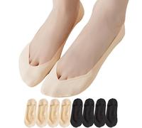Lomitract Dünne, ultra-niedrige Socken (Damen 38-47), aus Eisseide Oberfläche auf der Oberfläche und Baumwolle auf der Unterseite, B-Schwarz x 2 Paar + Nude x 2 Paar, 9-12