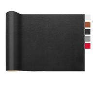 LOMUG Kunstleder Meterware 100 x 140cm Wasserdicht Leder Stoff Gekörnt lederimitat Texturiert lederstoff Leder Risse Reparieren Bezugsstoff Möbelstoff leder Patch für Autositze Sofa, Schwarz