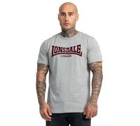 Londale Herren T-Shirt LL008 ONE Tone Normale Passform, Marl Grey/Oxblood, 3XL
