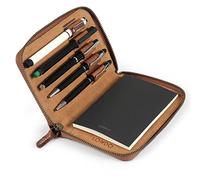 Londo Echtleder Padfolio - Portfolio Ordner mit Bleistifthalter, Notizblock & Reißverschluss für Business, Büro & Reisen