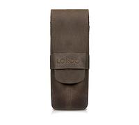 Londo Echtleder Stift- und Bleistiftetui mit Umklapp-Flap, Schreibwaren Tasche - Zwei Fächer