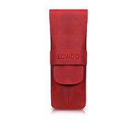 Londo Echtleder Stift- und Bleistiftetui mit Umklapp-Flap, Schreibwaren Tasche - Zwei Fächer