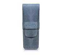 Londo Echtleder Stift- und Bleistiftetui mit Umklapp-Flap, Schreibwaren Tasche - Zwei Fächer