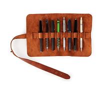Londo Echtleder Stifterolle, Federmäppchen - Elegante Roll-up Stifterolle, Bleistift Wrap, Mäppchen, Stift Organizer, Bleistiftkasten