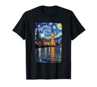 London Big Ben Van Gogh Sternennacht England Reise T-Shirt