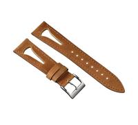 London Craftwork Atmungsaktives Sport-Uhrenarmband aus gewachstem Leder für klassische Taucher-Kleid-Militäruhren, 20 mm, 21 mm, 22 mm, 24 mm, 21mm, Leder, Kein Edelstein
