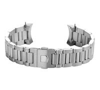 London Craftwork Edelstahl-Uhrenarmband, 22 mm, 24 mm, für Tag Heuer Carrera CBN2A1D WAY201S F1 Monaco Serie, Silber/Schwarz, 24mm, Edelstahl, Kein Edelstein