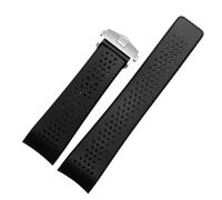 London Craftwork Gummi-Armband, kompatibel mit Tag Heuer Grand Carrera Watch, 22 mm, 24 mm, 22mm, Gummi, Kein Edelstein