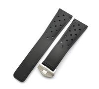 London Craftwork Silikonarmband, kompatibel mit Tag Heuer Watch Monaco Carrera Formel 1, 22 mm, silberfarbener Verschluss